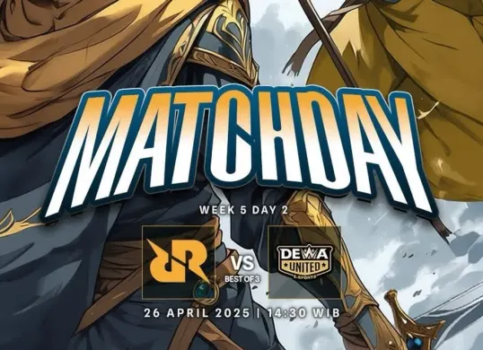 Turnamen Mobile Legends MPL Indonesia season 15 mempertemukan tim RRQ Hoshi vs Dewa United hari ini Sabtu 26 April 2025 pukul 14.45 WIB. (RRQ)