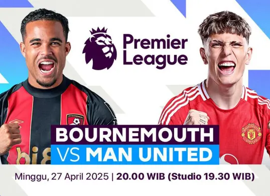 Link live streaming Bournemouth vs Manchester United. (Sumber: Vidio)