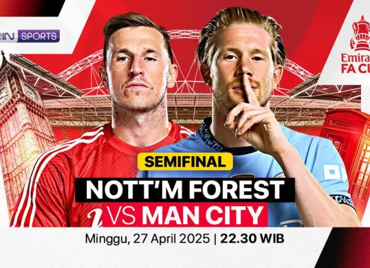 Link live streaming Manchester City vs Nottingham Forest di semifinal Piala FA 2024-25. (Sumber: Vidio)