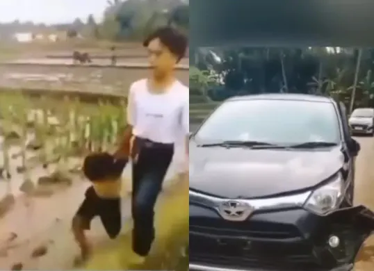 Seorang remaja ditangkap warga diduga maling mobil, bawa kabur kendaraan dari Bandung ke Cianjur. (Sumber: Instagram/@bdg.info)