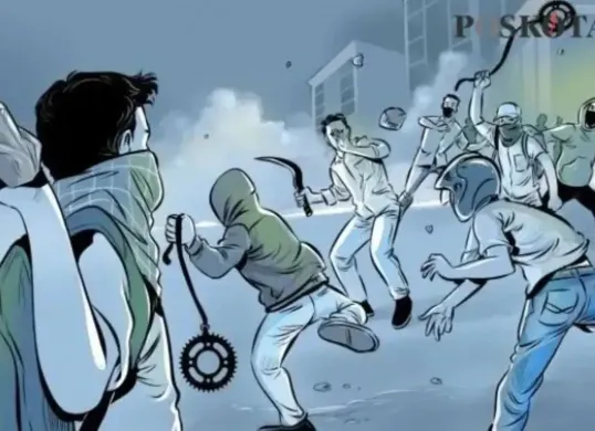 Ilustrasi tawuran pelajar. (Sumber: Poskota/Arif)