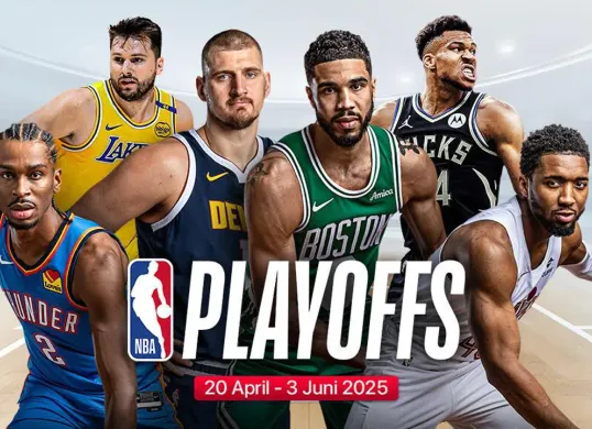 Live streaming Denver Nuggets vs Oklahoma City Thunder di semifinal wilayah barat playoff NBA 2025. (Sumber: Vidio)