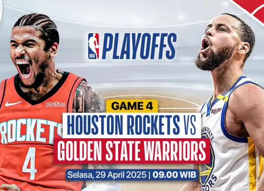 Link live streaming Golden State Warriors vs Houston Rockets. (Sumber: Vidio)