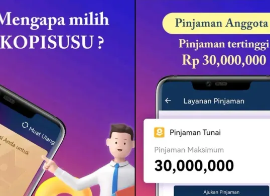 Tampilan aplikasi pinjol ilegal KOPISUSU. (Sumber: Play Store/KOPISUSU)