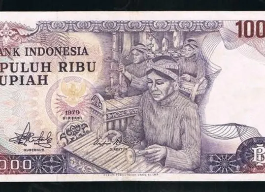 Penampakan pecahan uang kertas Rp10.000 Tahun Emisi 1979 (Sumber: Website/Tokopedia)