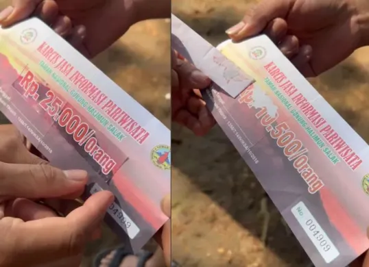 Pengujung kaget harus membayar Rp25.000 untuk masuk ke TNGHS (Sumber: Instagram/@Rouf_Breeze)