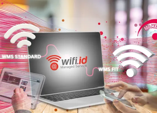 Telkom memperkenalkan varian baru, yaitu WMS Fit dan juga memperkuat layanan basic Wifi.id Managed Service (WMS) dengan paket dan fitur yang lebih lengkap, atau disebut dengan WMS Standard. (Sumber: Dok. Telkom)