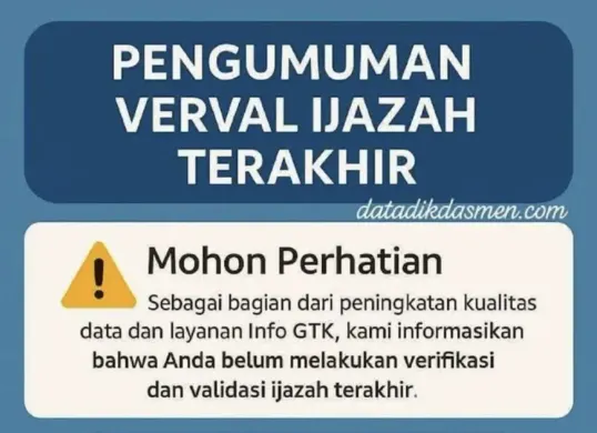 Notifikasi “Data Tidak Berhasil Ditarik” PDDIKTI Saat Verifikasi Ijazah? Ini Solusi Lengkapnya (Sumber: dikdasmen.go.id)
