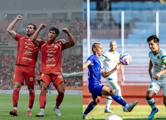 Potret tim Persija (kiri) dan Persebaya (kanan) yang diprediksi menjadi kandidat juara di kompetisi Super League 2025/2026. (Sumber: Instagram)
