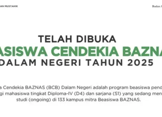 Resmi Dirilis! Template PDF Surat Akad Peserta Beasiswa Cendekia Baznas 2025 dan Cara Daftar di Semua Kampus (Sumber: Instagram/@beasiswabaznasri)