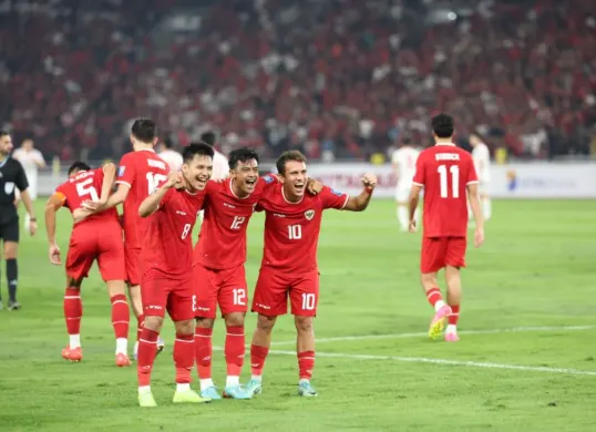 Potret para pemain Timnas Indonesia melakukan selebrasi usai mencetak gol. (Sumber: PSSI)