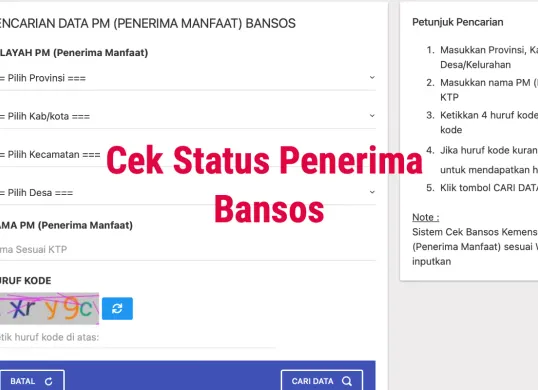 Ilustrasi cara cek status penerima bantuan sosial (bansos). (Sumber: Cek Bansos)