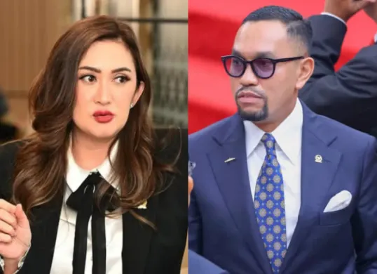 Ahmad Sahroni dan Nafa Urbach resmi dinonaktifkan sebagai anggota DPR fraksi Partai Nasdem. (Sumber: Kolase Instagram)
