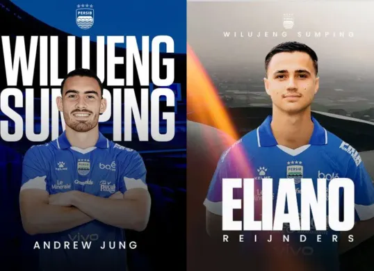 Potret pemain baru Persib Bandung, Eliano Reinjders (kanan) dan Andrew Patrick Jung (kiri). (Sumber: Persib)