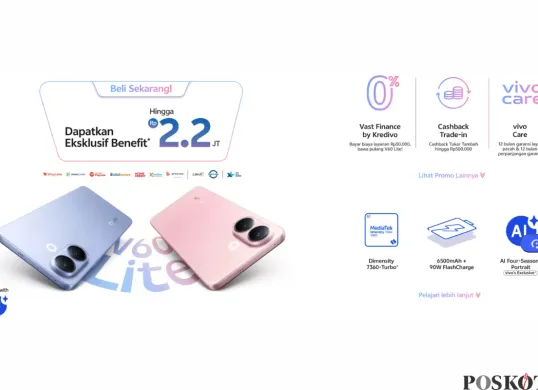 Vivo V60 Lite dan highlight spesifikasinya (Sumber: Vivo Indonesia)