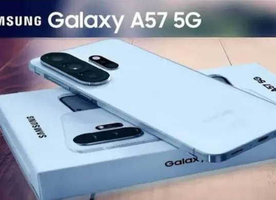 Samsung Galaxy A57 5G tampil dengan desain super tipis dan modul kamera baru, menjadikannya salah satu perangkat paling elegan di kelas menengah. (Sumber: Samsung)