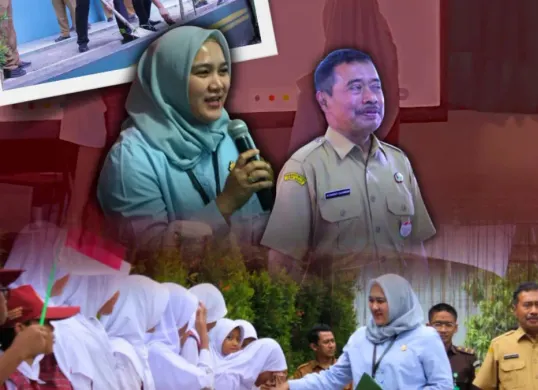 Kepala Kejari Kota Bekasi Sulvia Triana Hapsari dan Kepala Dinas Pendidikan Alexander Zulkarnain melaksanakan kunjungan kerja ke SDN Pejuang VII, Kecamatan Medansatria. (Sumber: Dok. Kejari Bekasi)