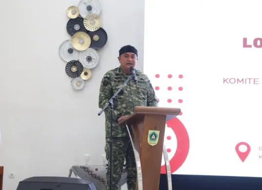 Bupati Bogor, Rudy Susmanto saat memberikan sambutan ketika pelantikan KPP KBB di Leuwiliang. (Sumber: Dok. Pemkab Bogor)