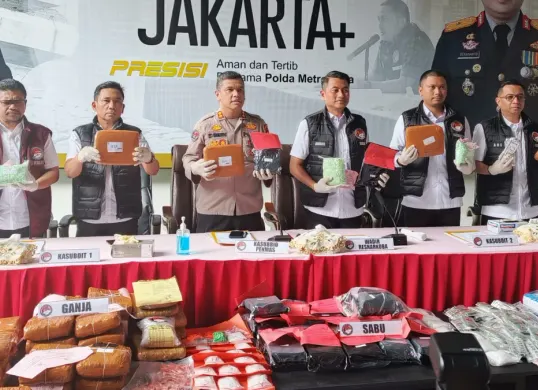 Polda Metro Jaya merilis kasus pengungkapan penyalahgunaan narkoba. (Sumber: Istimewa)