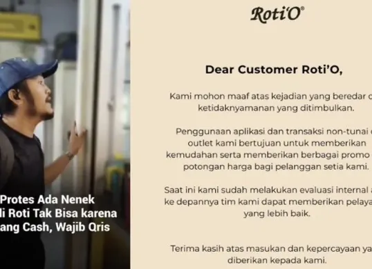 Pernyataan resmi pihak Roti O usai viral penolakan pembayaran tunai dari lansia di media sosial. Mereka mengaku telah lakukan evaluasi internal. (Sumber: Instagram/@rotio.indonesia)