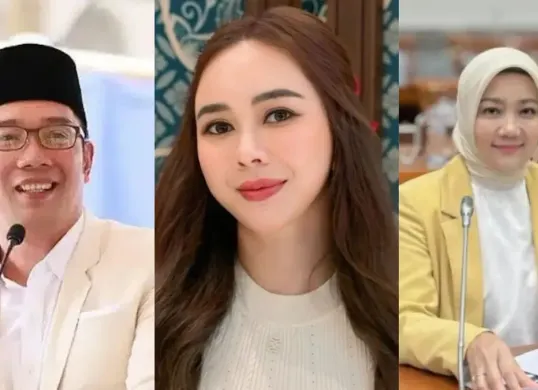 Ridwan Kamil, Atalia Praratya, dan Aura Kasih (Sumber: Kolase Edit)