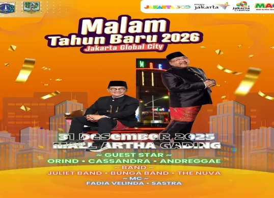 Acara “Malam Tahun Baru 2026: Jakarta Global City” yang akan digelar pada Rabu, 31 Desember 2025, bertempat di Mall Artha Gading. (Sumber: Kominfo)