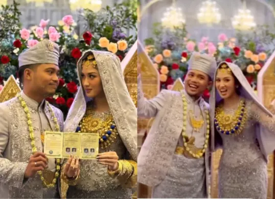 Momen bahagia Ochi Rosdiana menikah dengan Luthfi Arif Adianto. (Sumber: Instagram/@ochi24)