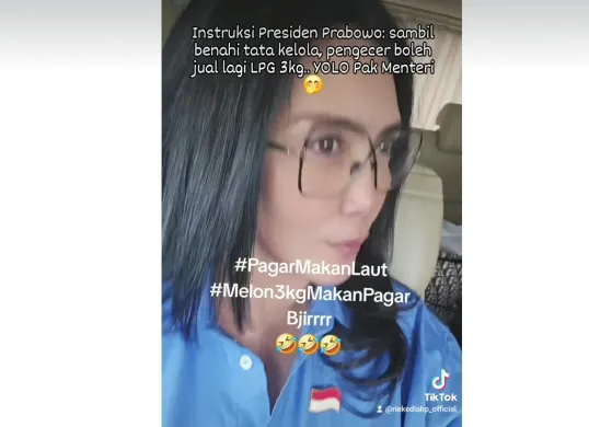 Politisi PDI Perjuangan Rieke Diah Pitaloka menuding kelangkaan gas LPG 3 kilogram ini sebagai upaya pengalihan isu pagar laut yang memiliki sertifikat. (Sumber: Instagram Rieke Diah Pitaloka)