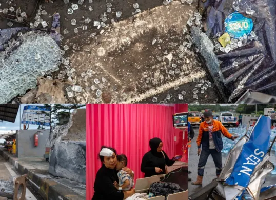 Potret kecelakaan maut Tol Ciawi. (Sumber: X/@agusus1920)