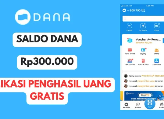 Saldo DANA Gratis cair hingga Rp300.000 dari aplikasi penghasil uang, klaim sekarang! (Sumber: Poskota/Herdyan Anugrah Triguna)