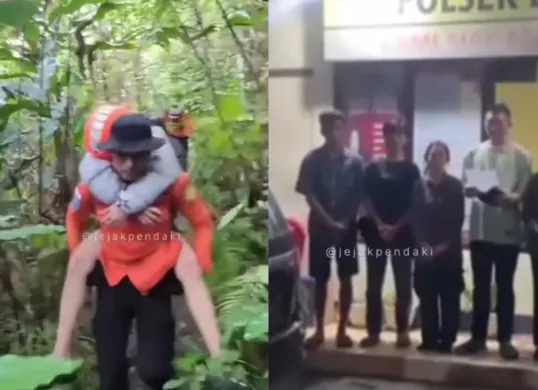 Viral rombongan pendaki kembali mendaki gunung seusai sempat dievakuasi Tim Basarnas karena hipotermia. (Sumber: Tangkap Layar Instagram/@mood.jakarta)
