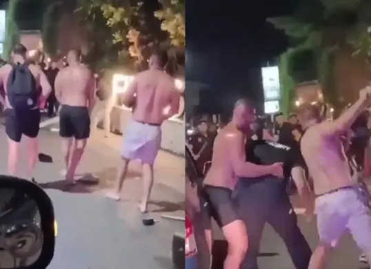 Tiga orang Warga Negara Asing (WNA) melakukan penganiayaan terhadap empat orang petugas keamanan atau sekuriti di Bali. (Sumber: Tangkap Layar X/@heraloebss)