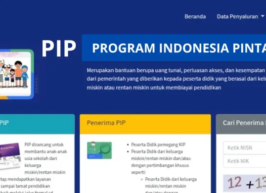 Tampilan halaman resmi PIP Kemendikdasmen saat melakukan pengecekan penerima bantuan tahun 2025 melalui browser HP.(Sumber: Poskota/Neni Nuraeni/Kemdikbud)
