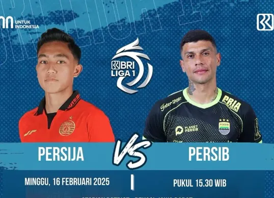 Tonton live streaming Persija Jakarta Vs Persib Bandung hari ini, Minggu 16 Februari 2025, kick-off pukul 15.30 WIB (Sumber: Instagram @briliga1)
