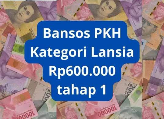 Sudah cair alokasi tahap 1 periode Januari-Maret 2025 Dana Bansos PKH kategori lansia. (Canva)