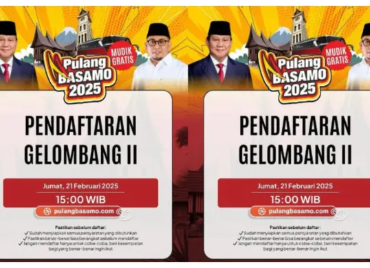 bagi warga Sumatera Barat, ada program mudik gratis Pulang Basamo 2025 (Sumber: Instagram @pulangbasamonasional)