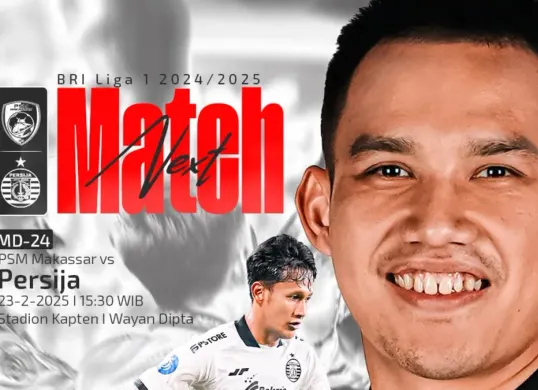 Prediksi starting line up PSM Makassar vs Persija Jakarta pada pekan 24 BRI Liga 1 hari ini, kick-off pukul 15.30 WIB (Sumber: Instagram @persija)