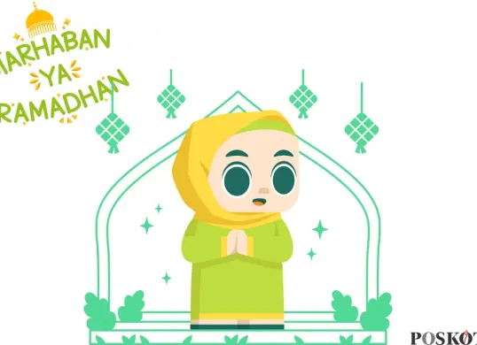 Cara membuat poster pawai Ramadan. (Sumber: Poskota/Arip Apandi)