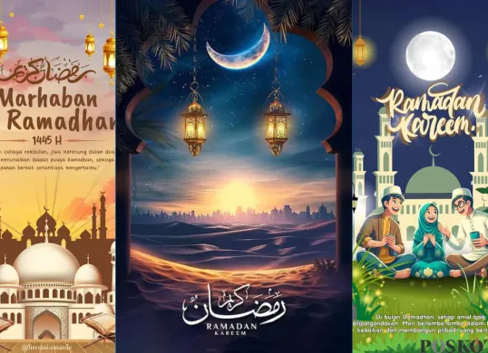 Contoh desain poster Ramadhan 2025 dengan nuansa Islami yang menawan. (Sumber: Poskota/Yusuf Sidiq)