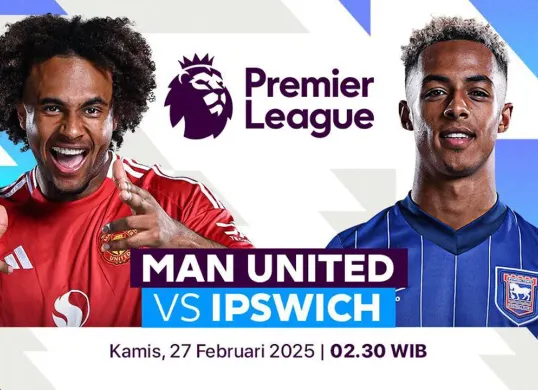 Link live streaming Manchester United vs Ipswich Town. (Sumber: Vidio)