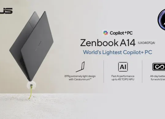 Tampilan laptop ASUS Zenbook A14. (Sumber: Dok. ASUS)