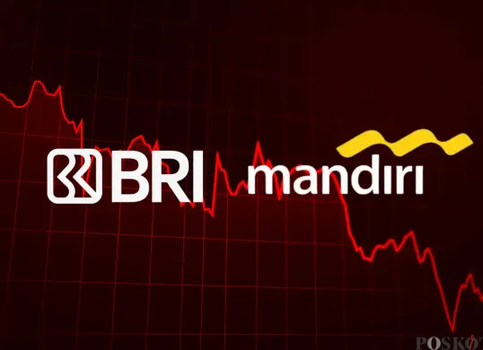 Analisis penurunan harga saham BRI dan Mandiri tahun 2025. (Sumber: Poskota/Yusuf Sidiq)
