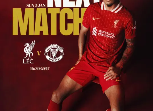 Liverpool vs Man United di pekan ke-20 Liga Inggris. Cek prediksi starting dan skornya di sini! (Sumber: Instagram @liverpoolfc)