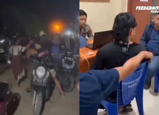Viral puluhan oknum polisi keroyok seorang mahasiswa Kader HMI di Mamuju karena tak terima ditegur masuk ke asrama putri. (Sumber: Tangkap Layar X/@__PASMANTAP)