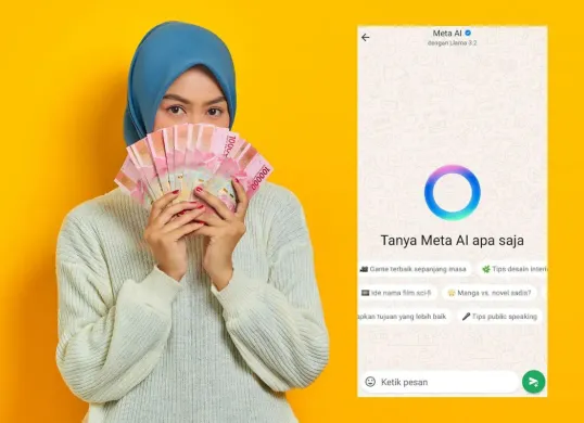 Tips dapat uang dari Meta AI WhatsApp. (Sumber: Poskota/Audie Salsabila)