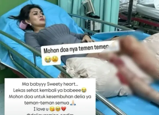 Pemain sinetron, Delia Yasmine mengalami kecelakaan lalu lintas di Tol Jagorawi pada Minggu dini hari, 5 Januari 2025. (Sumber: Instagram Bebby Vie)