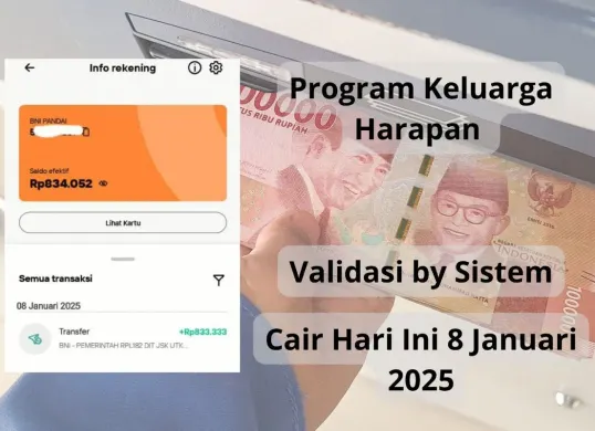 Pencairan PKH validasi by sistem sebesar Rp800.000 hari ini 8 Januari 2025. (Sumber: Poskota/Audie Salsabila)