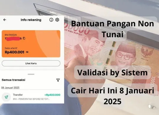 Pencairan saldo bansos BPNT sebesar Rp400.000 via BNI. (Sumber: Poskota/Audie Salsabila)