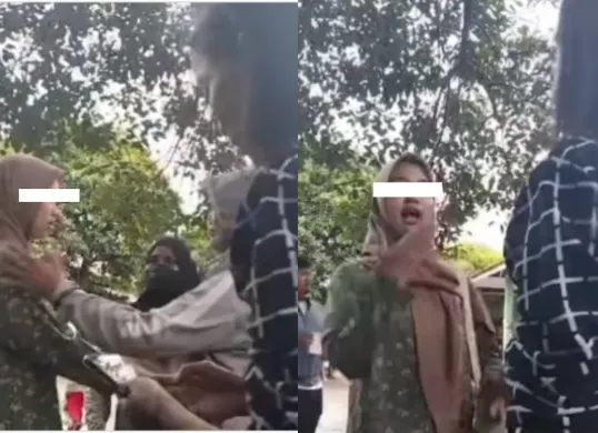 Anak oknum guru terlibat adu mulut dengan orang tua siswa SD di Medan yang dihukum duduk di lantai karena belum bayar SPP. (Sumber: Tangkap Layar Instagram/@medsos_rame)