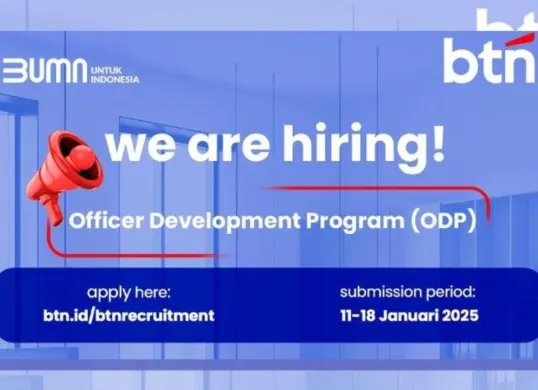 Pemberitahuan Loker ODP BTN 2025. (Sumber: Instagram/BTN)